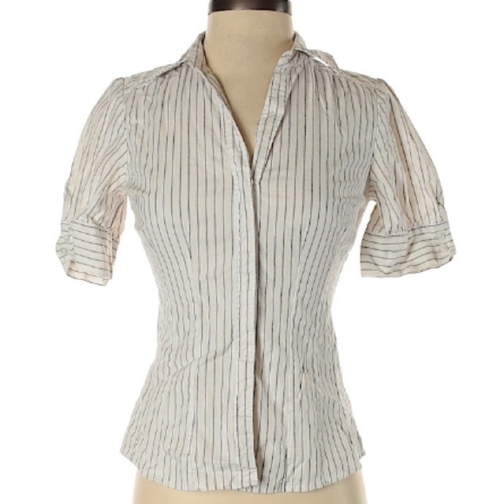 Button down blouse cap sleeves